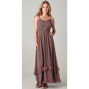 Patterson J. Kincaid Size XS St. Tropez Floral Ruffled Maxi Sundress